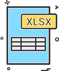 Excel XLSX File Icon vector image