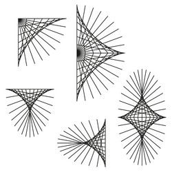 geometric line elements thin radial pattern vector image