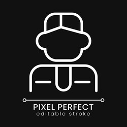 Employee badge pixel perfect white linear icon Vector Image