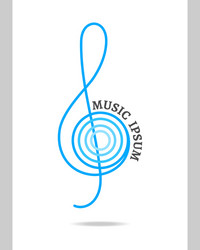 musical logo treble clef vector