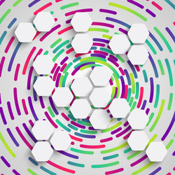 rounded shape with shadow and colorful circle vector image