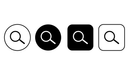 set of magnifying glass icons buttons for web vector image