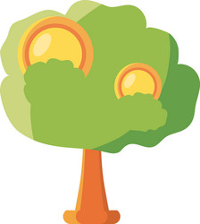 tree with coins on white background vector image