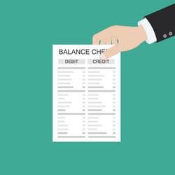 accountant with report and a calculator checks vector image