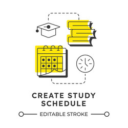 create study schedule modern linear concept icon vector image