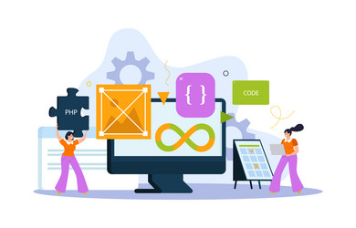 devops engineering flat background vector image