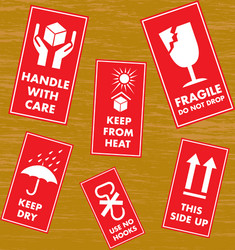 Fragile Handling Stickers vector image