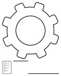 gear and checklist representing task management vector image