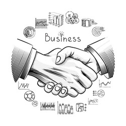 Hand drawn business partnership concept vector