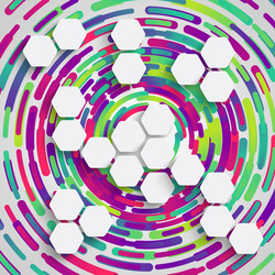 rounded shape with shadow and colorful circle vector image