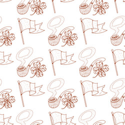 seamless pattern with a flag and pipe vector image