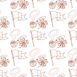 Seamless pattern with a flag and pipe vector