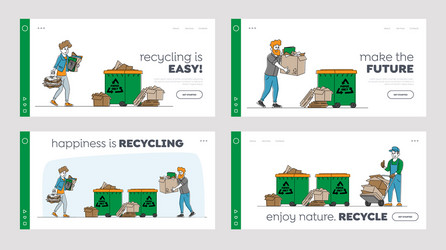 sorting recycle and segregation paper trash vector image
