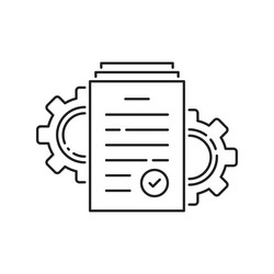 thin line kpi control or execute operation icon vector image