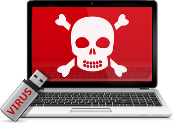 usb flash drive with computer virus and infected vector image