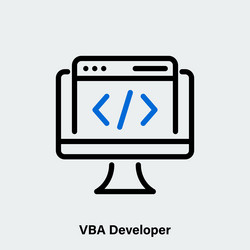 vba developer linear icon isolated outline vector image