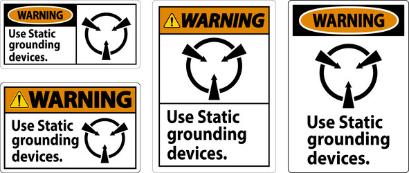 warning sign use static grounding devices vector image
