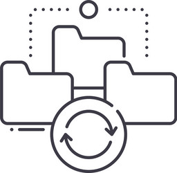 file network icon linear isolated vector image