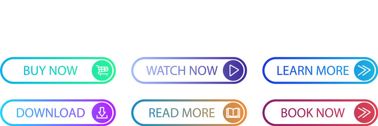 gradient web buttons for app design website vector image