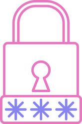 passcode line two colour icon vector image