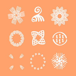 peach fuzz botanical set texture motif vector image