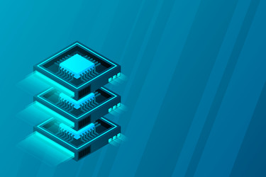 quantum computer large data processing server vector image