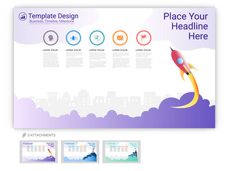 Website template set for web page design vector