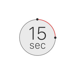 15 seconds timer stopwatch or countdown icon time vector image