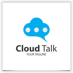 cloud talk chat logo premium elegant template eps vector