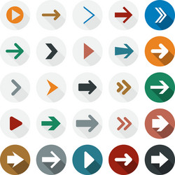 Flat arrow icons vector