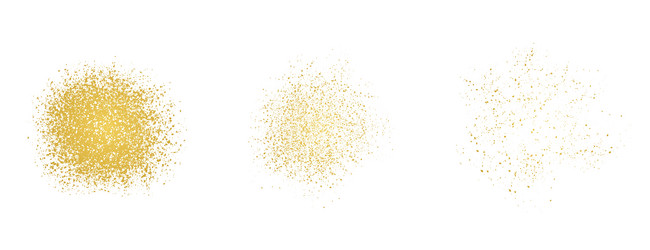 gold glitter splashes - isolated on white Vector Image