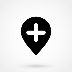 Map pointer icon simple design on a white vector