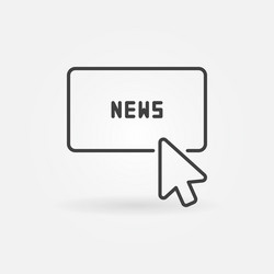 mouse click on news button concept icon vector