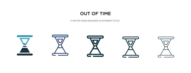 out time icon in different style two colored vector image