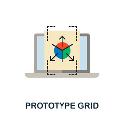 Prototype grid flat icon colored sign from design vector