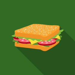 sandwich icon in flat style for web vector image