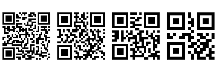 set of qr code ready to scan with smart phone vector image