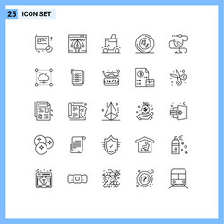 user interface pack 25 basic lines song vector image