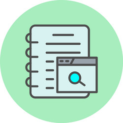 web browser line filled circle icon vector image