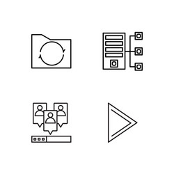 web simple outlined icons set vector image