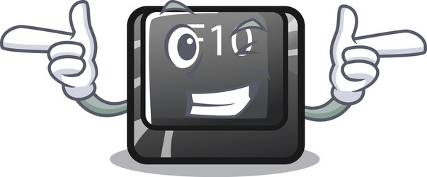 wink button f10 on a keyboard character vector image