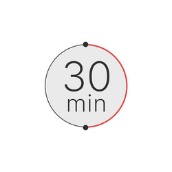 30 minutes timer stopwatch or countdown icon time vector image