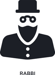 Black rabbi isolated icon simple element from vector