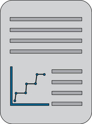 document paper file with graph diagram business vector image