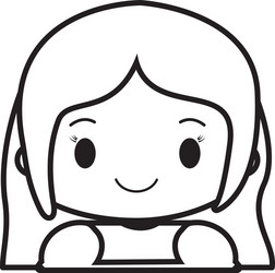 happy girl character avatar vector