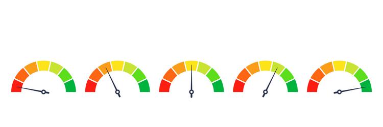 level indicator icon speedometer scale dial gauge vector image