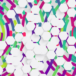 rounded shape with shadow and colorful circle vector image