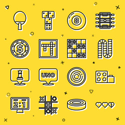 set line hearts for game toy building block vector image