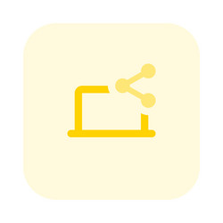 sharing files and data via laptop technology vector image