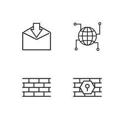 web simple outlined icons set vector image